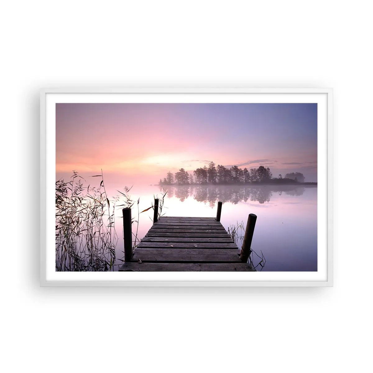 Plakát v bílém rámu - Z liliové mlhy… - 91x61 cm