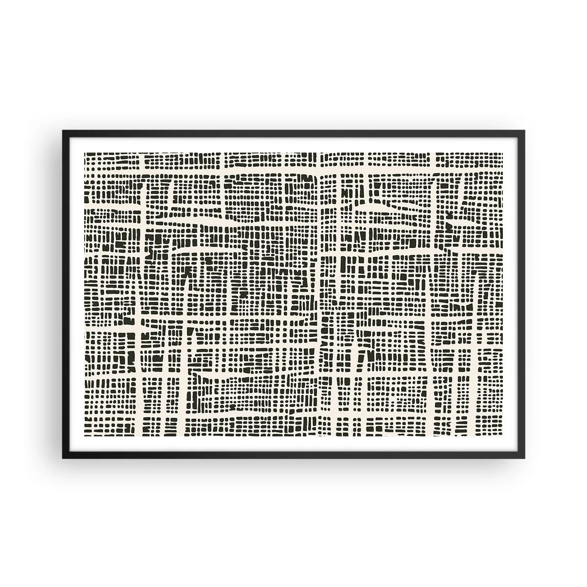 Plakát v černém rámu - Tkaná kompozice - 100x70 cm