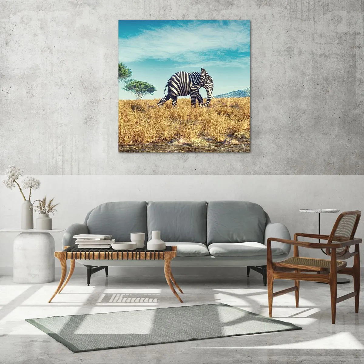 Obraz na skle - Šedá už není v módě - 60x60 cm