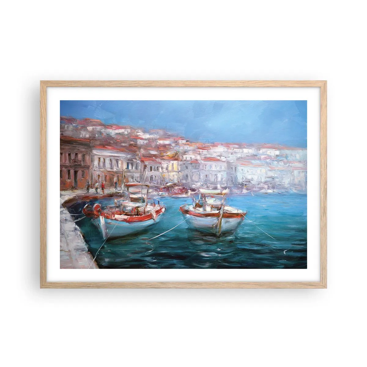 Plakát v rámu světlý dub - Italský záliv - 70x50 cm