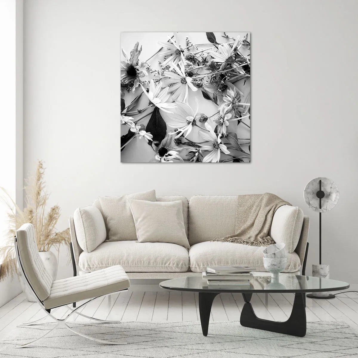 Obraz na skle - Květiny bez kytice - 70x70 cm