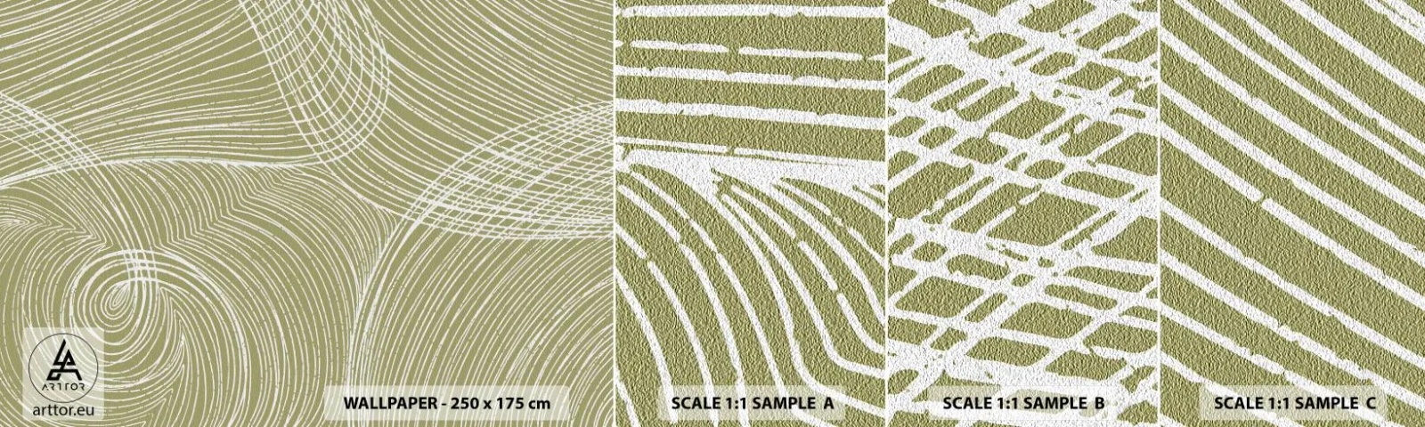 Vzor Fototapety Samolepicí Deluxe Sticker - Mistrovská abstrakce v bílé - Boho, Minimalismus, Kus - 100x30 cm