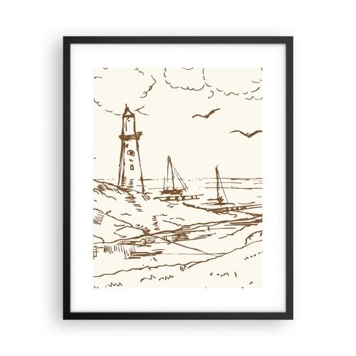 Plakát v černém rámu - Náčrt letních vzpomínek - 40x50 cm