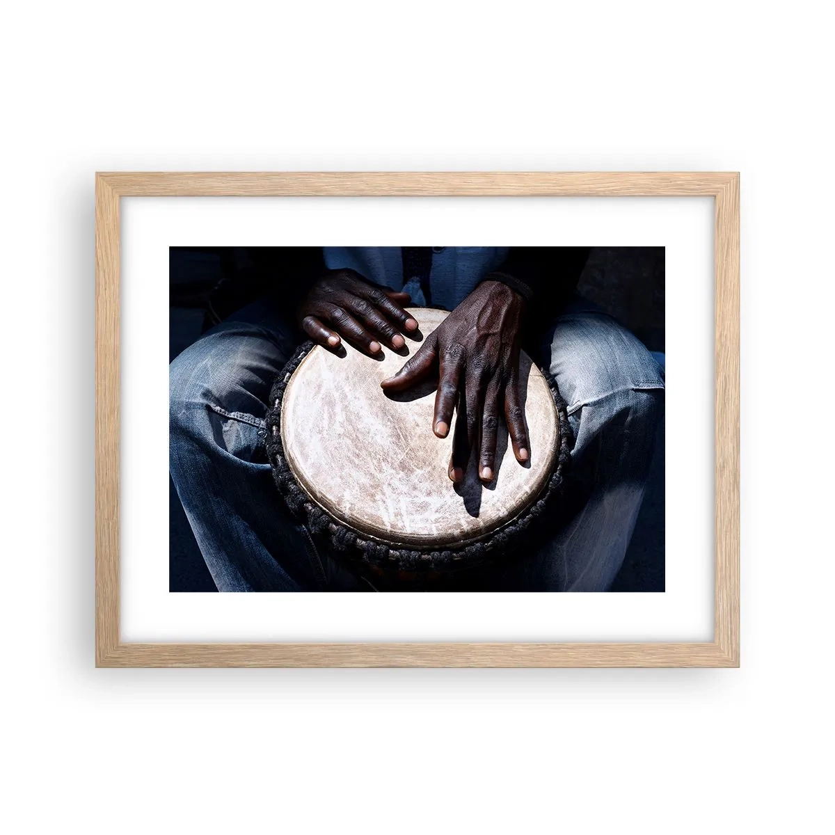 Plakát v rámu světlý dub - Žijte ve svém rytmu - 40x30 cm