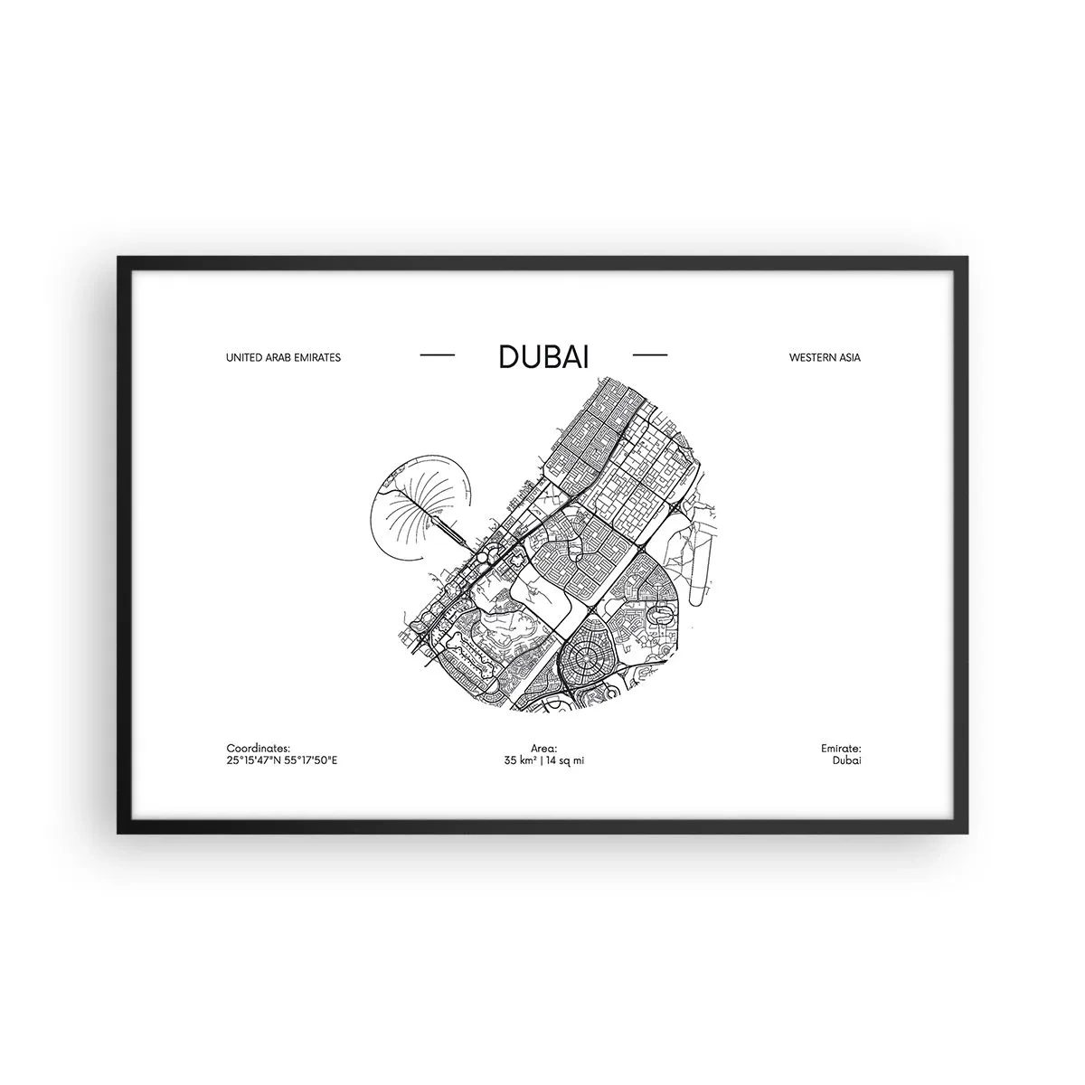 Plakát v černém rámu - Anatomie Dubaje - 91x61 cm
