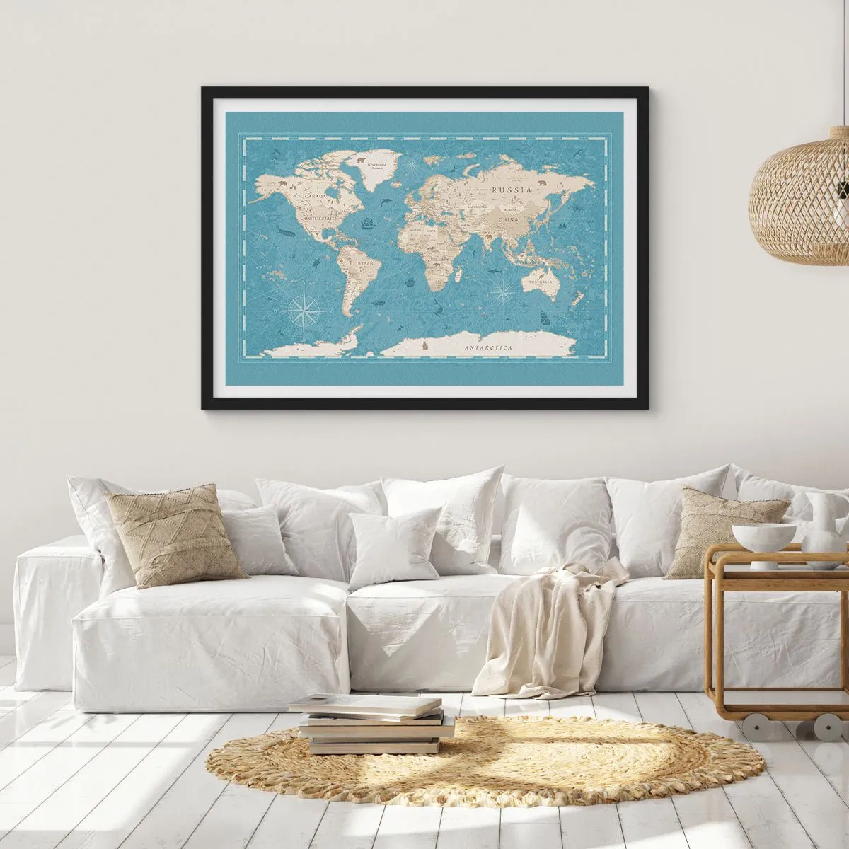 Plakát v černém rámu - Svět na dosah ruky - 70x50 cm