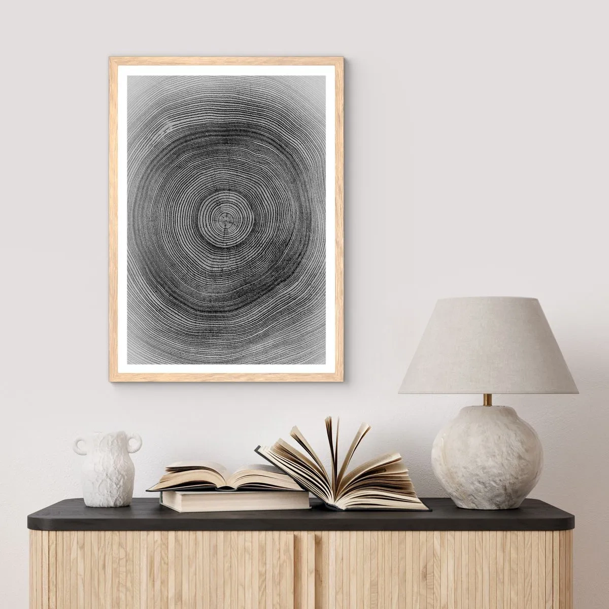 Plakát v rámu světlý dub - Znamení doby - 50x70 cm