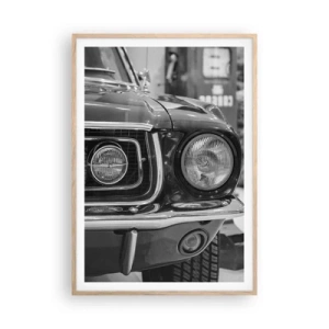 Plakát v rámu světlý dub - Divoká jízda - 70x100 cm