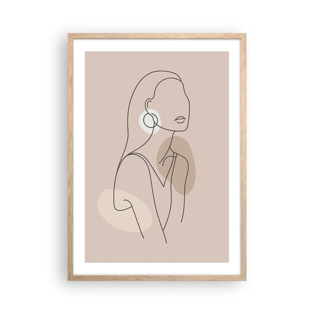 Plakát v rámu světlý dub - Dívčí ikona - 50x70 cm