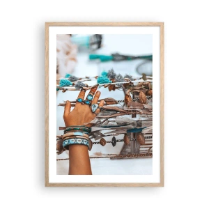 Plakát v rámu světlý dub - Místní poklady - 50x70 cm