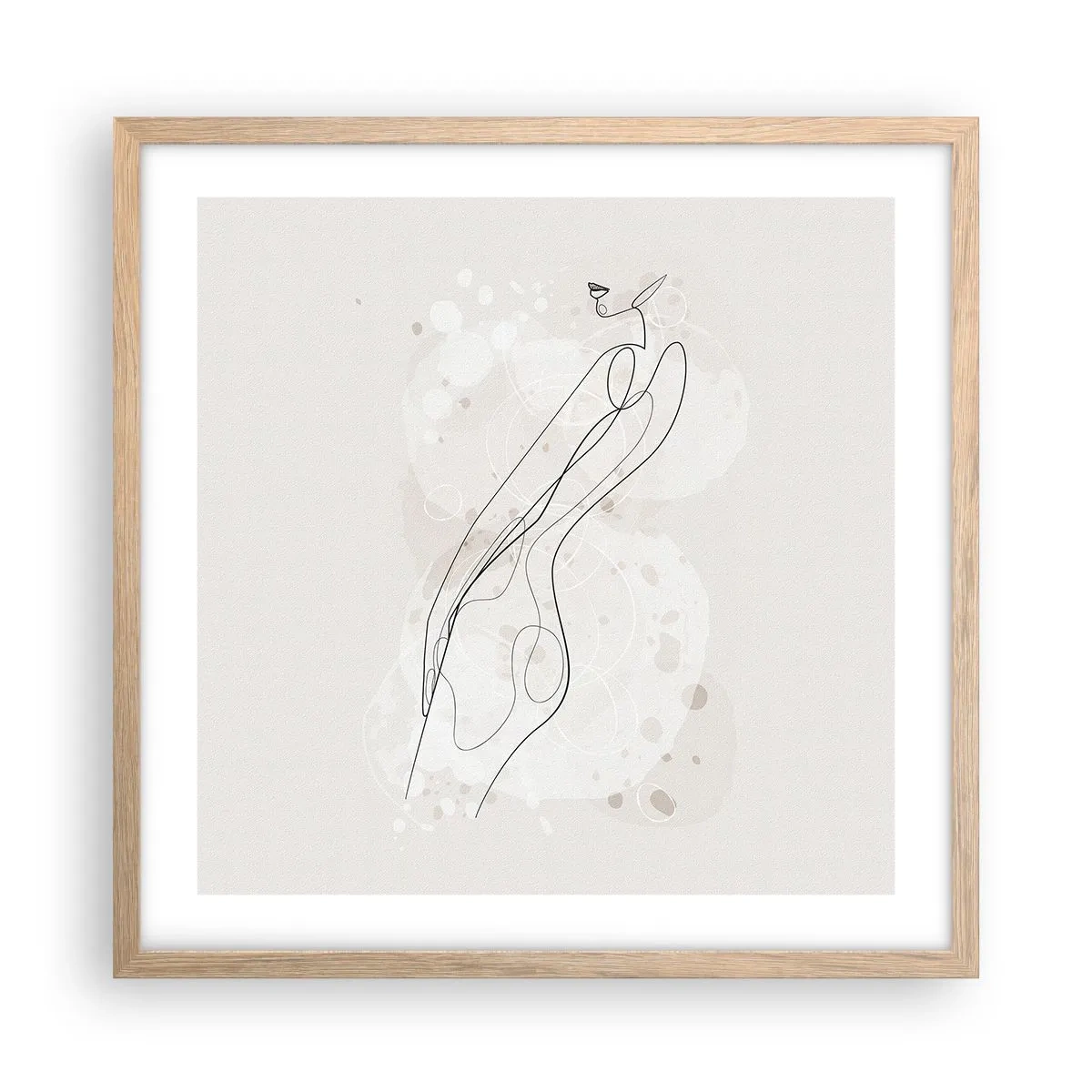 Plakát v rámu světlý dub - Zabloudit pohledem - 50x50 cm