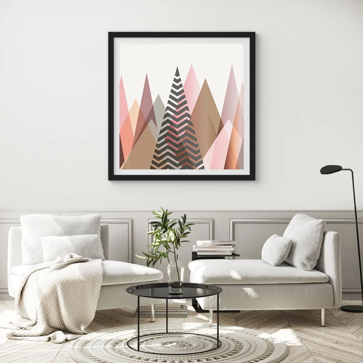 Plakát v černém rámu - Pyramidální pohled - 30x30 cm
