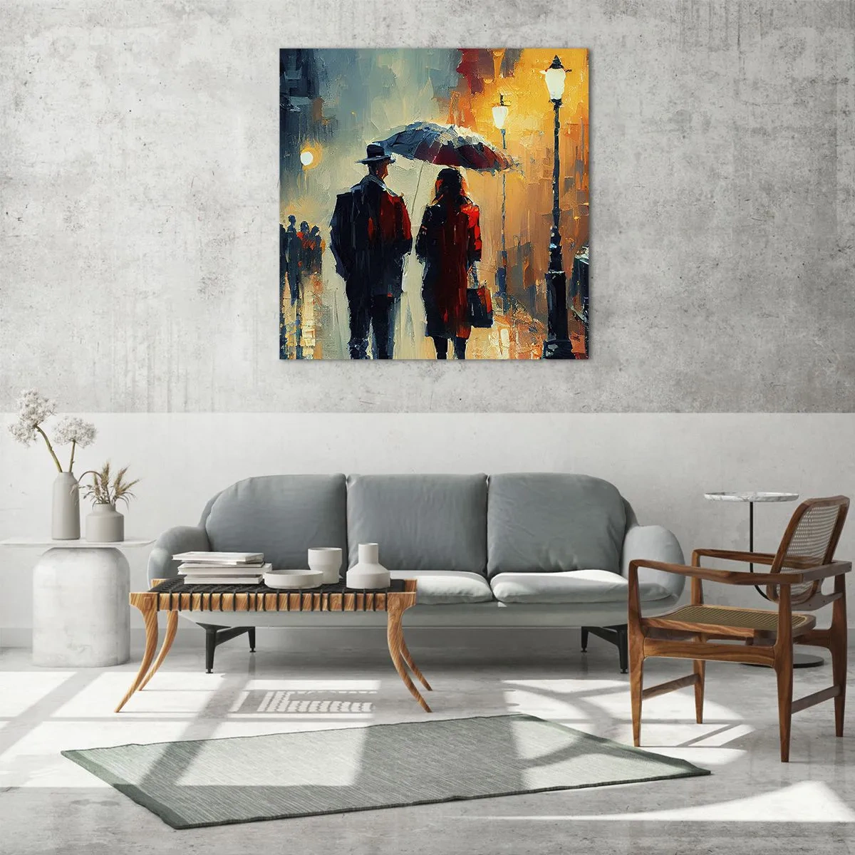 Obraz na skle - Městská love story - 70x70 cm