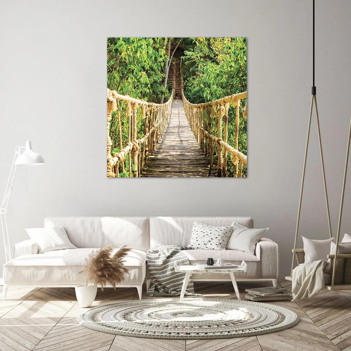 Obraz na plátně - Zavěšený v zelené - 60x60 cm