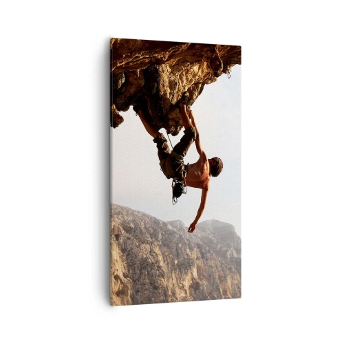 Obraz na plátně - Svět smrsknutý v ruce na sesuvu balvanu - 55x100 cm