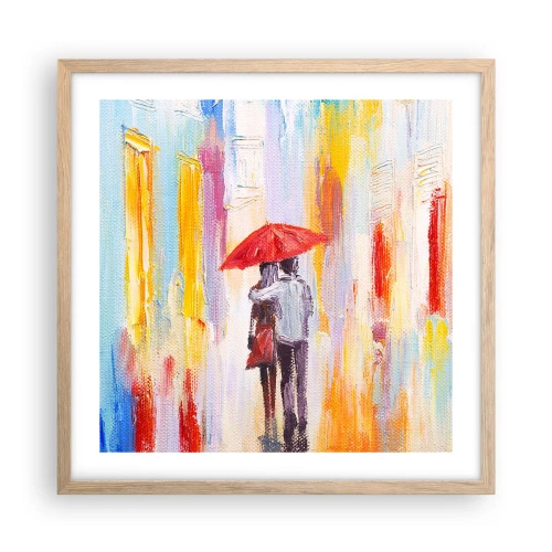 Plakát v rámu světlý dub - Ať prší dál - 50x50 cm