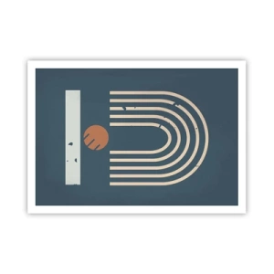 Plakát - Geometrie v námořnické modři - 100x70 cm