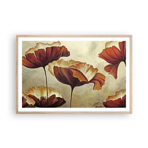 Plakát v rámu světlý dub - Lán louky - 91x61 cm