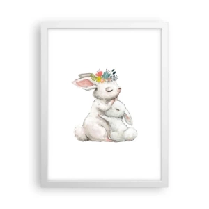 Plakát v bílém rámu - Nejlepší je u mámy - 30x40 cm