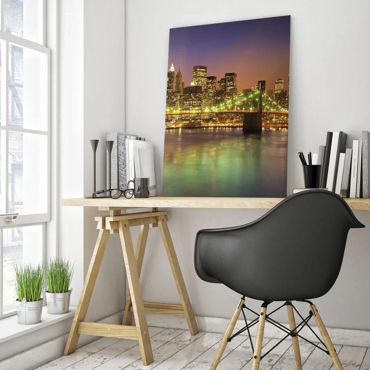 Obraz na skle - Zde světlo nikdy nezhasne - 50x70 cm