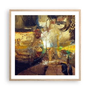 Plakát v rámu světlý dub - Zima, tepleji, horko - 60x60 cm