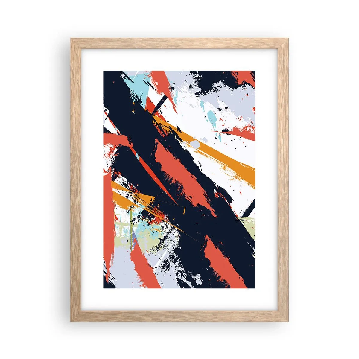 Plakát v rámu světlý dub - Dynamická kompozice - 30x40 cm