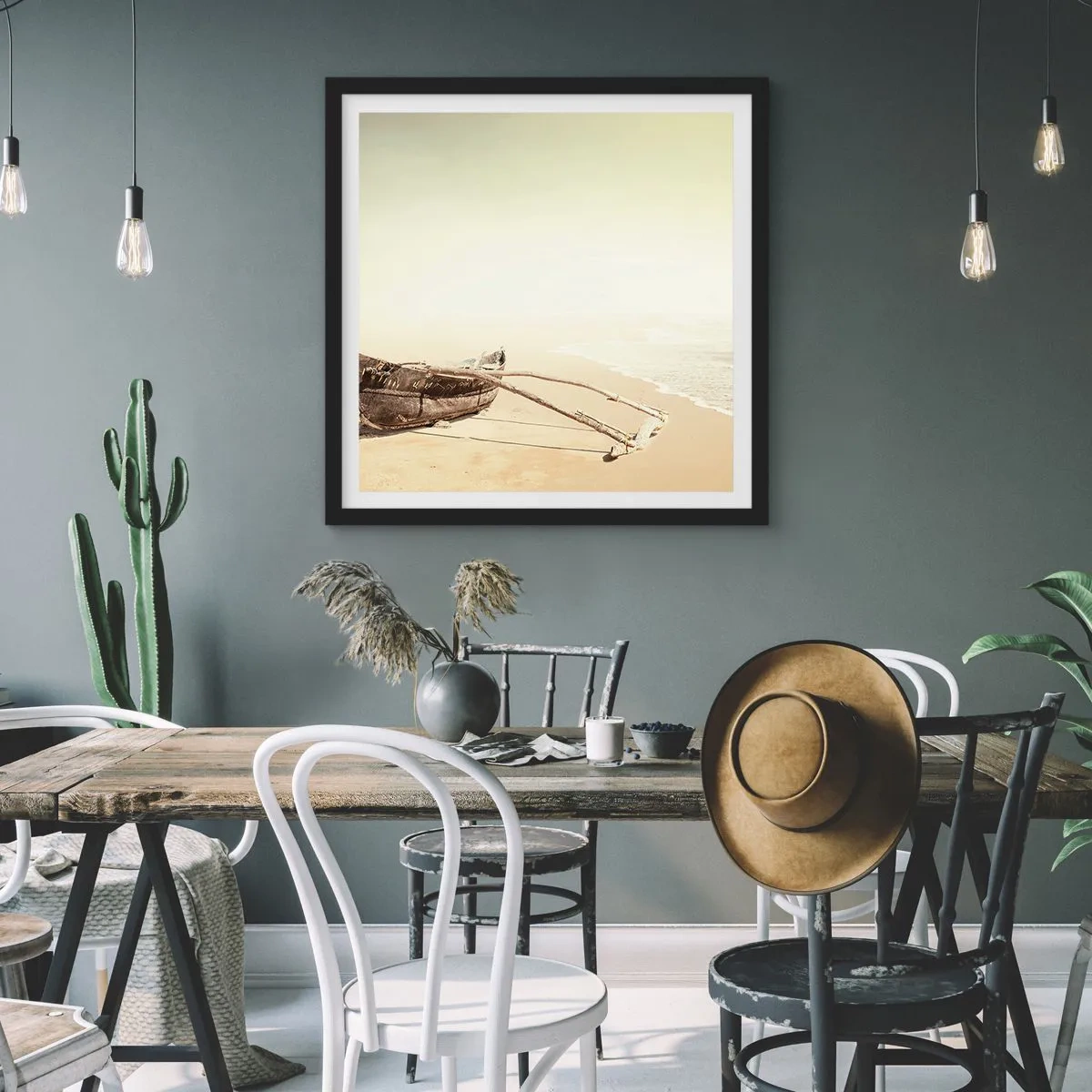 Plakát v černém rámu - Vzpomínka na jižní moře - 60x60 cm