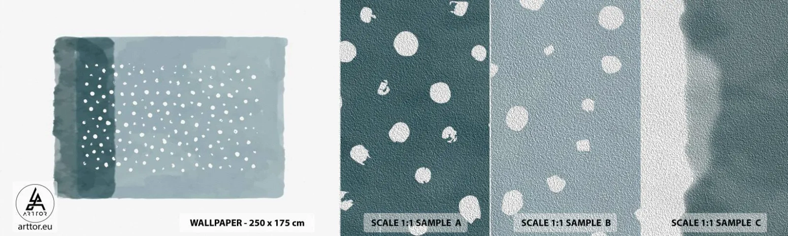 Vzor Fototapety Premium Sand - Pěstováno na modři - Abstrakce, Kus, Minimalismus - 100x30 cm