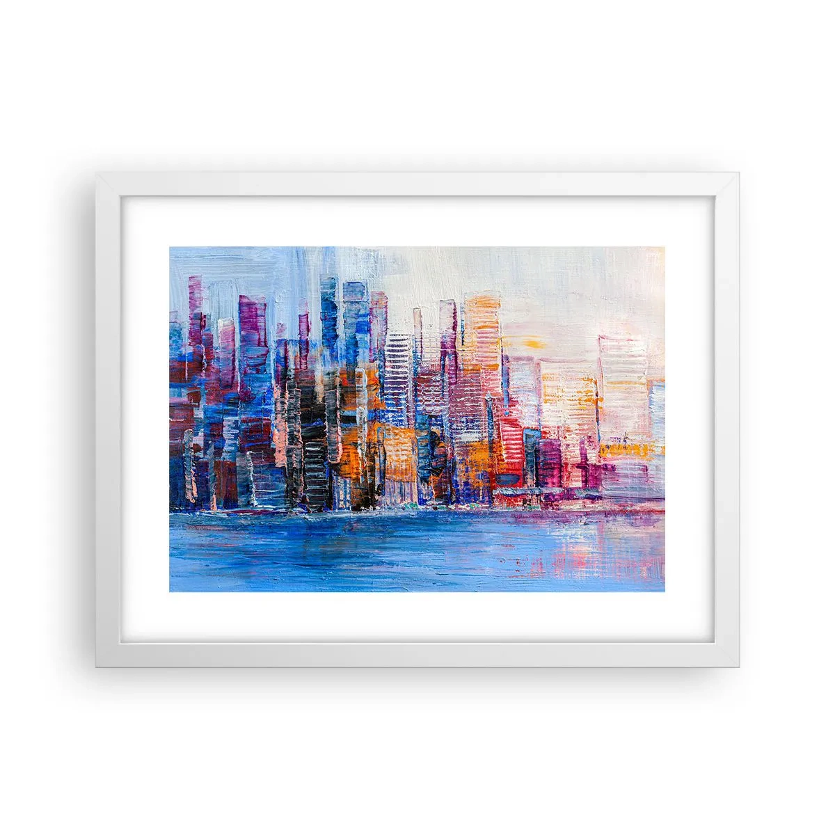 Plakát v bílém rámu - Radostná metropole - 40x30 cm