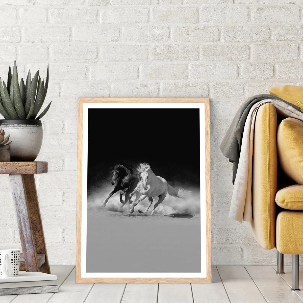 Plakát v rámu světlý dub - Cval svobody - 70x100 cm