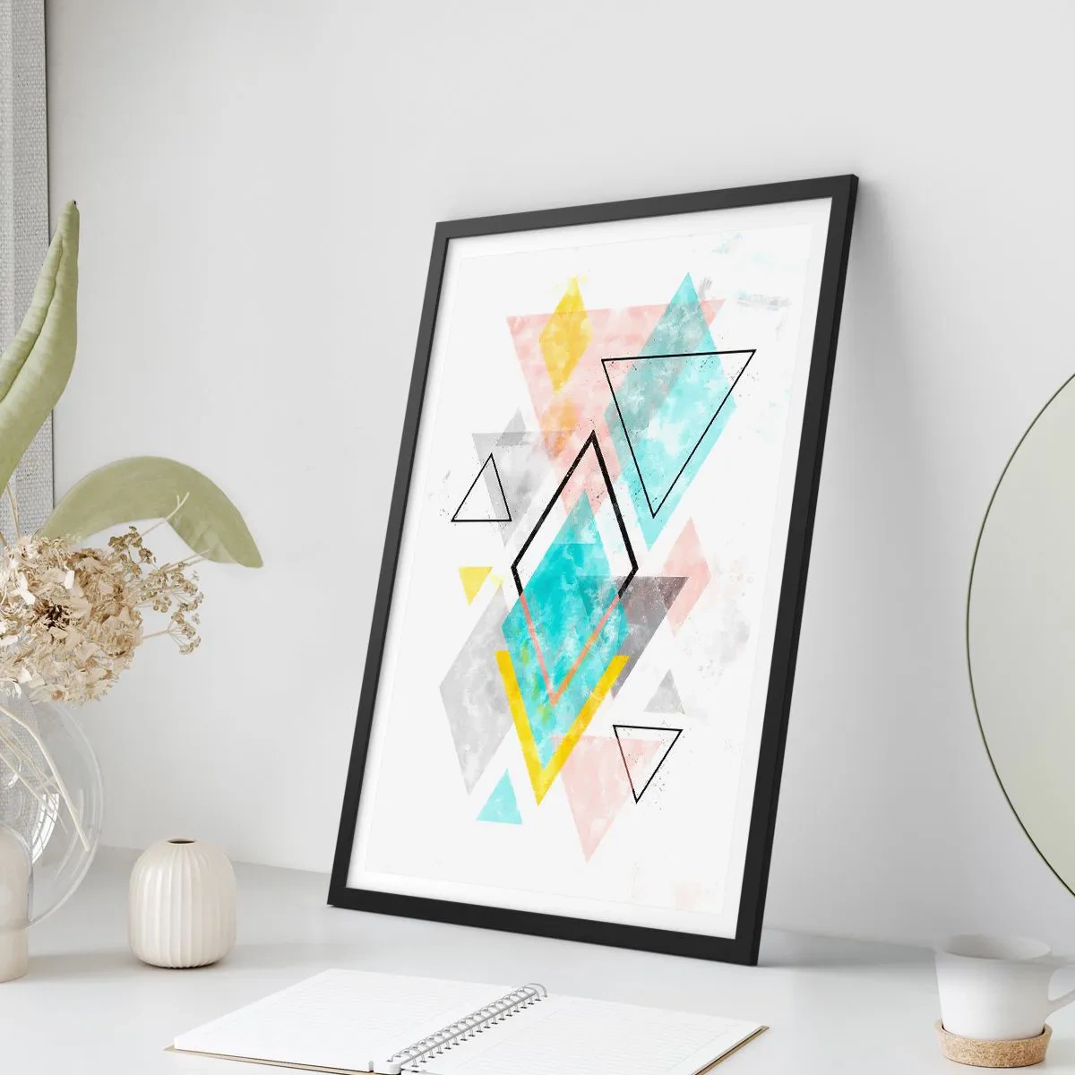 Plakát v černém rámu - Geometrická zábava - 61x91 cm