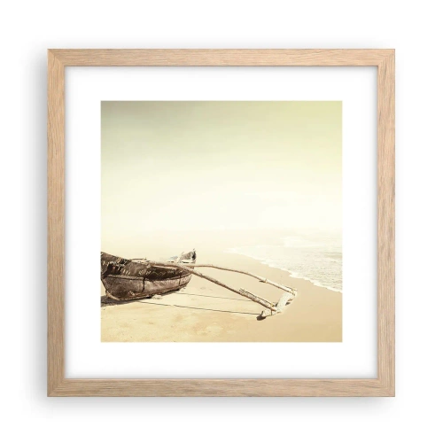 Plakát v rámu světlý dub - Vzpomínka na jižní moře - 30x30 cm