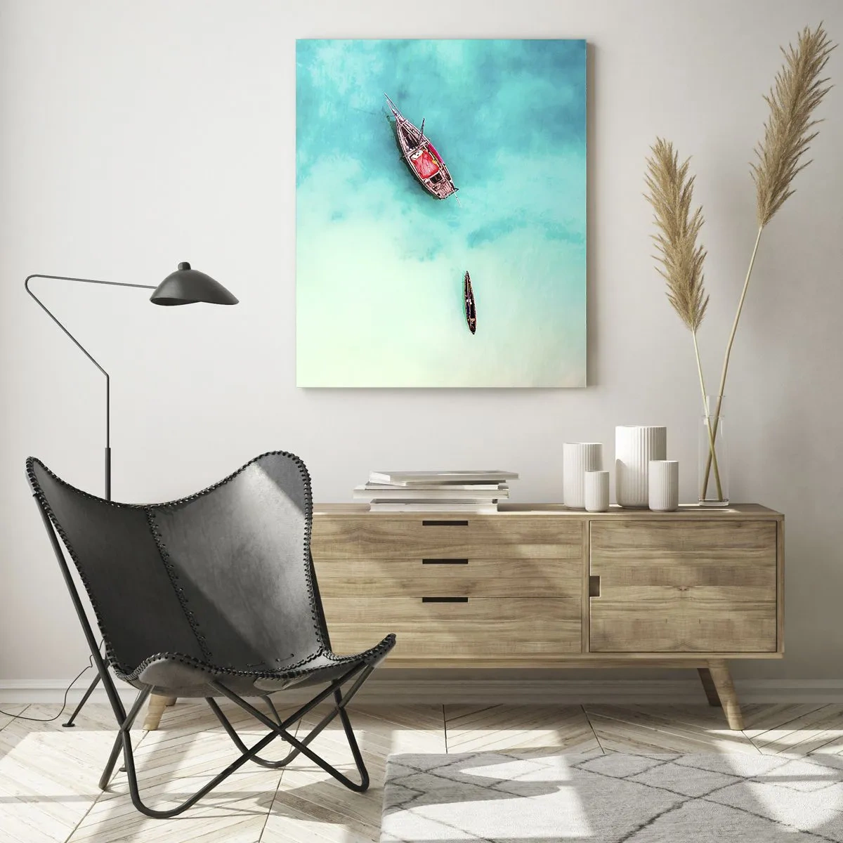 Obraz na skle - Protože na plážích Zanzibaru, když je přebytek vody… - 50x70 cm