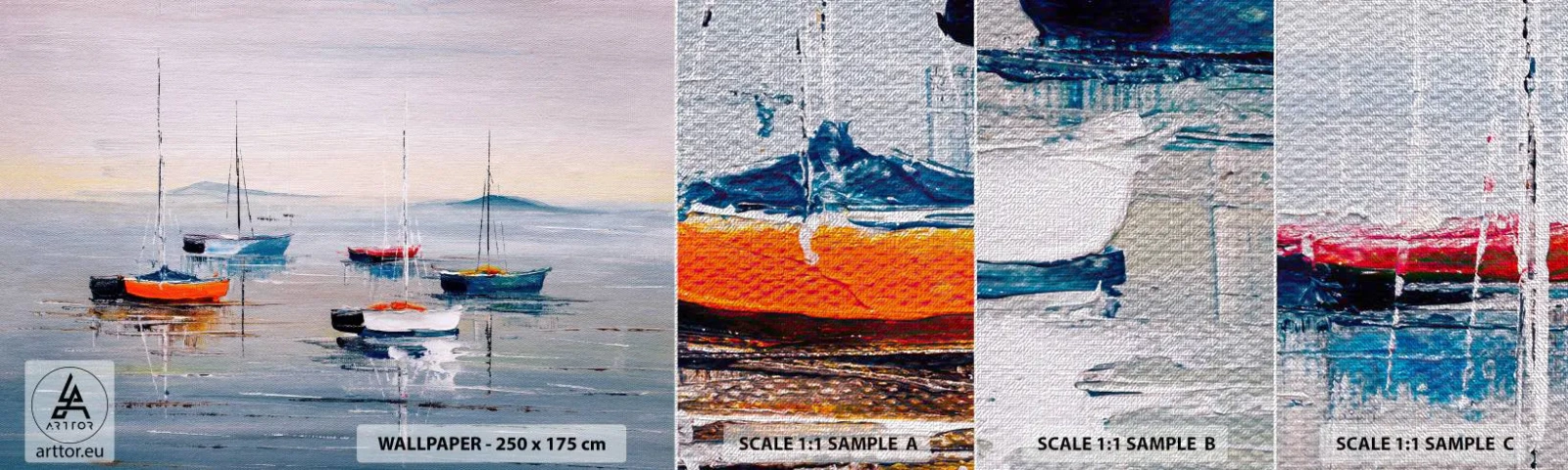 Vzor Fototapety Premium Canvas - Zasloužený odpočinek - Námořní, Plachetnice, Pobřeží - 100x30 cm