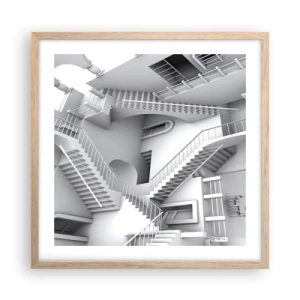 Plakát v rámu světlý dub - Paradoxy prostoru - 50x50 cm