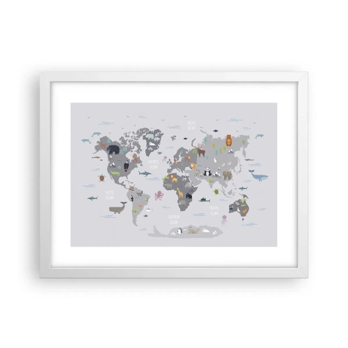 Plakát v bílém rámu - Řekni mi, odkud jsi… - 40x30 cm