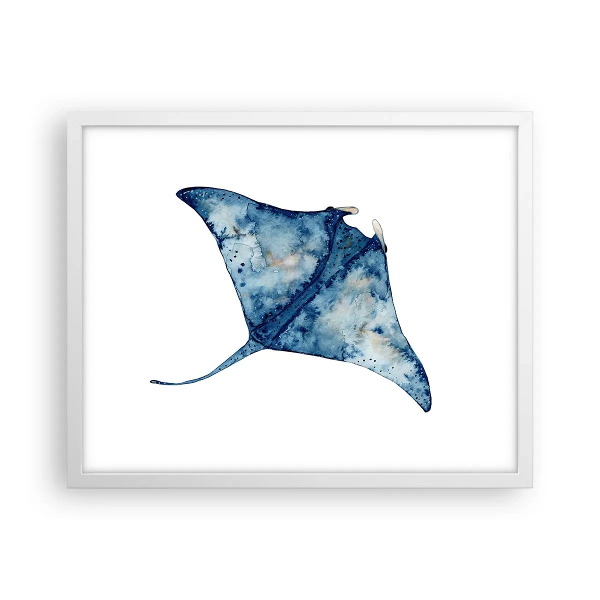 Plakát v bílém rámu - Život v modři - 50x40 cm