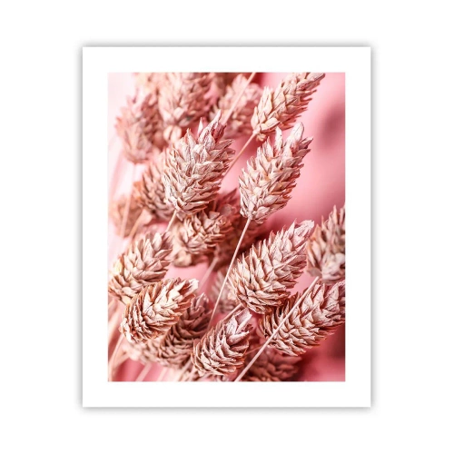 Plakát - Květinová kaskáda v růžové - 40x50 cm