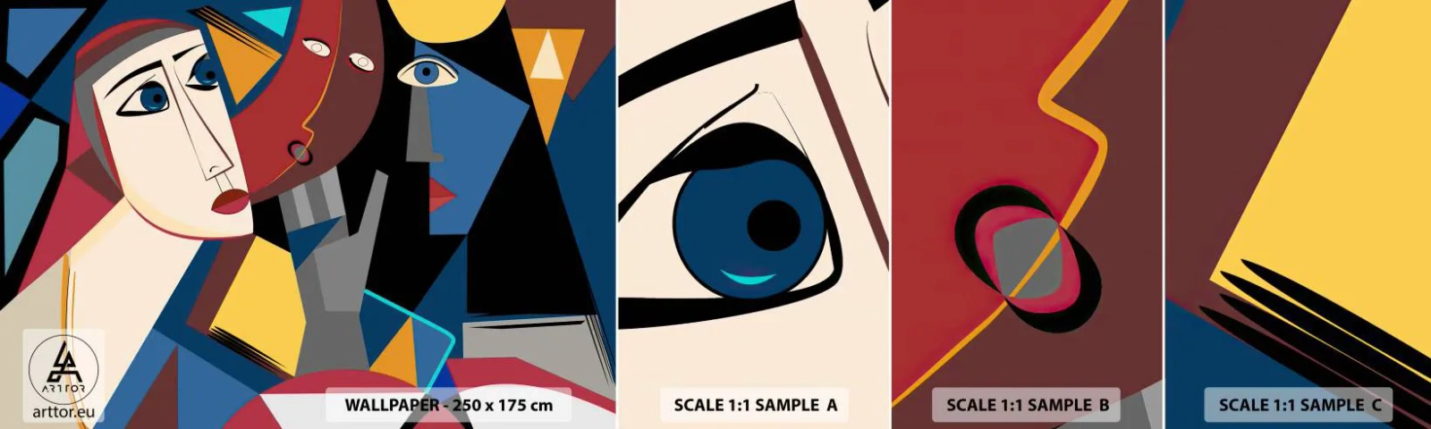 Fototapeta Vzorek Standard Eco - Konverzace kubistů - Lidé, Kubismus, Portrét - 100x30 cm