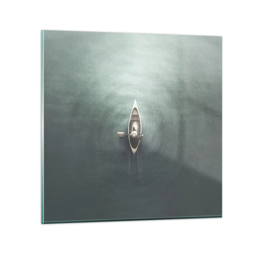 Obraz na skle - Přes měsíční jezero - 50x50 cm