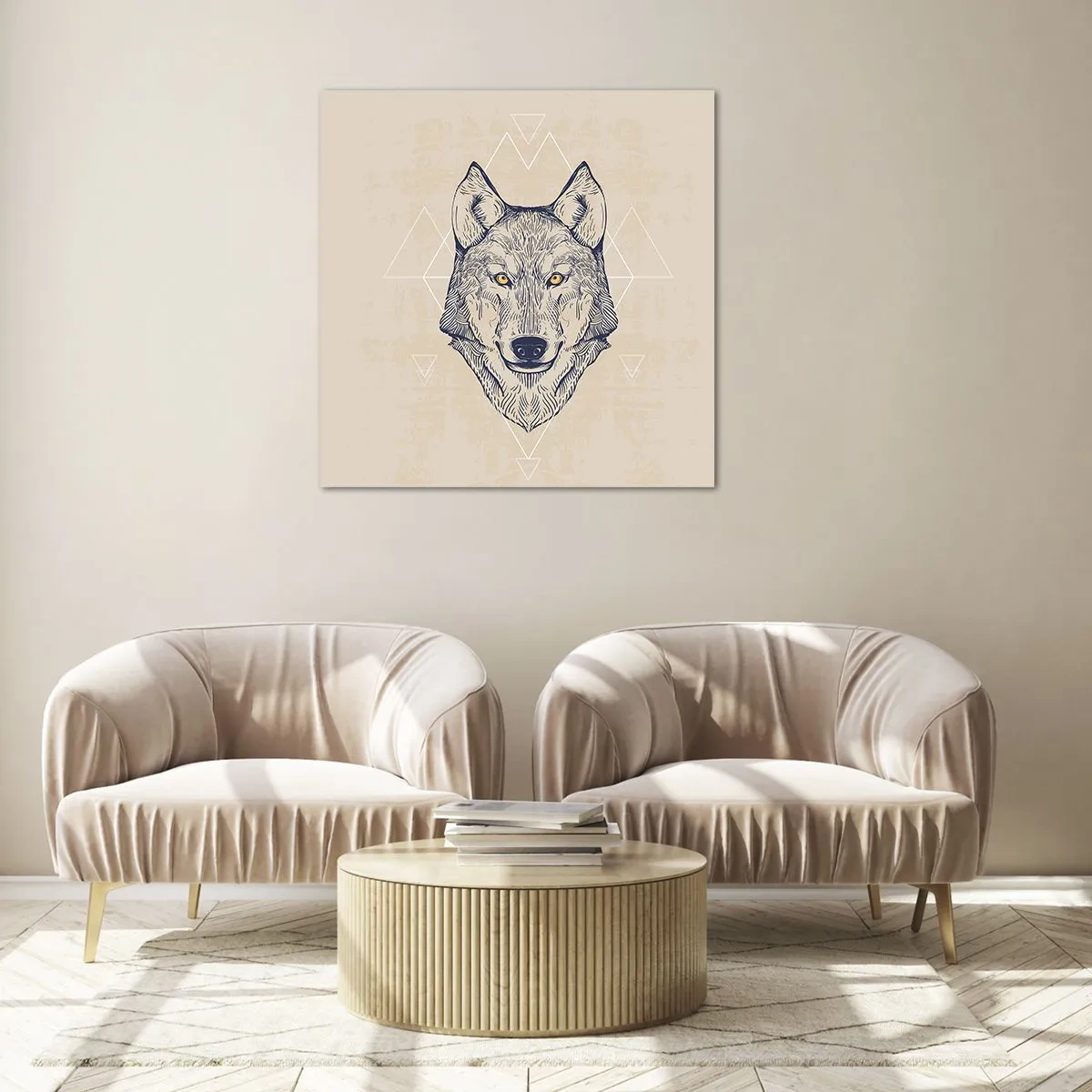 Obraz na skle - Alfa o pronikavém pohledu - 60x60 cm