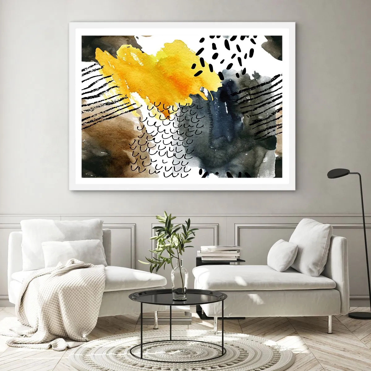 Plakát v bílém rámu - Setkání živlů - 50x40 cm