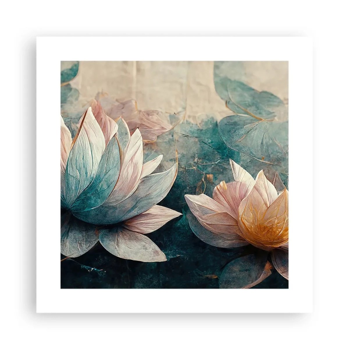 Plakát - Hvězdy a jezero - 40x40 cm