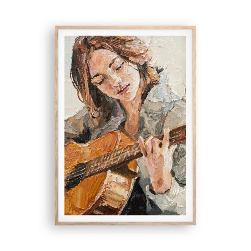 Plakát v rámu světlý dub - Koncert pro kytaru a dívčí srdce - 70x100 cm