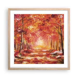 Plakát v rámu světlý dub - Měděný les - 50x50 cm