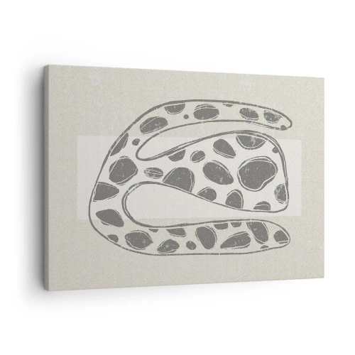 Obraz na plátně - Abstraktní organický vzor v odstínech šedé - 70x50cm - Bizarní bytost - Moderní nástěnná dekorace do obývacího pokoje a ložnice ARTTOR