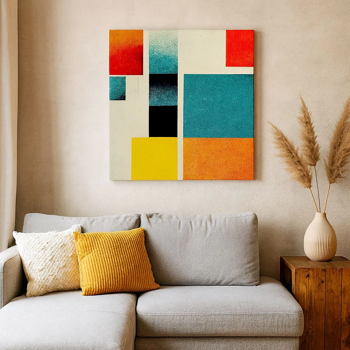 Obraz na plátně - Geometrická abstrakce – dobrá energie - 30x30 cm