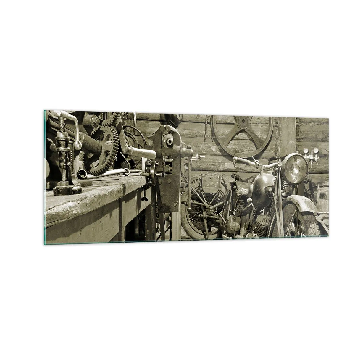 Obraz na skle - V kůlně strýce Vládi - 100x40 cm