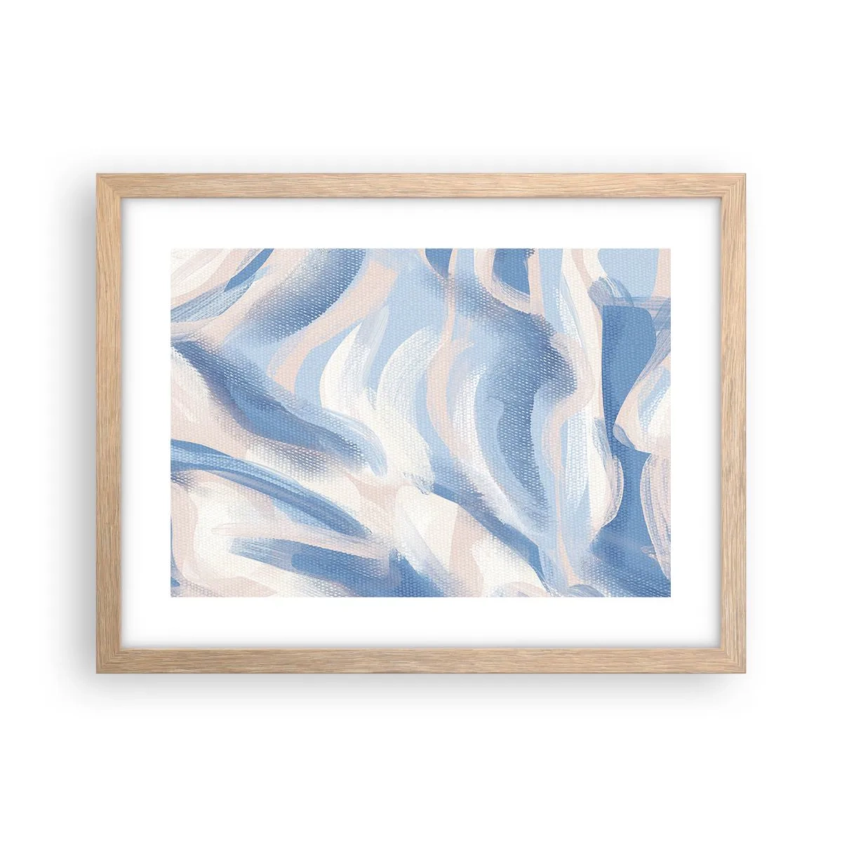 Plakát v rámu světlý dub - Modré kolísání - 40x30 cm