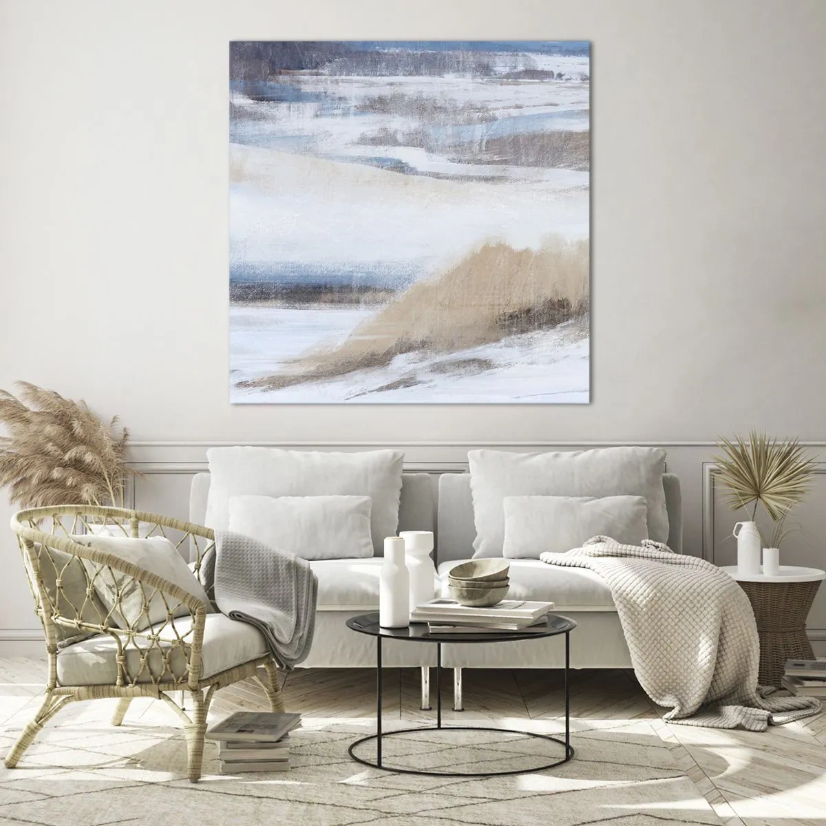 Obraz na skle - Zimní kompozice - 60x60 cm